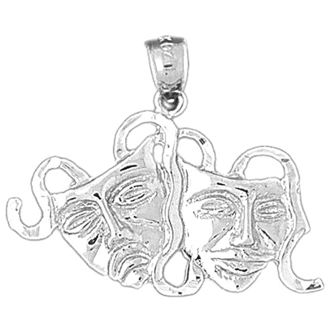 Sterling Silver Drama Mask, Laugh Now, Cry Later Pendant