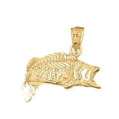 Yellow Gold-plated Silver Bass Pendant