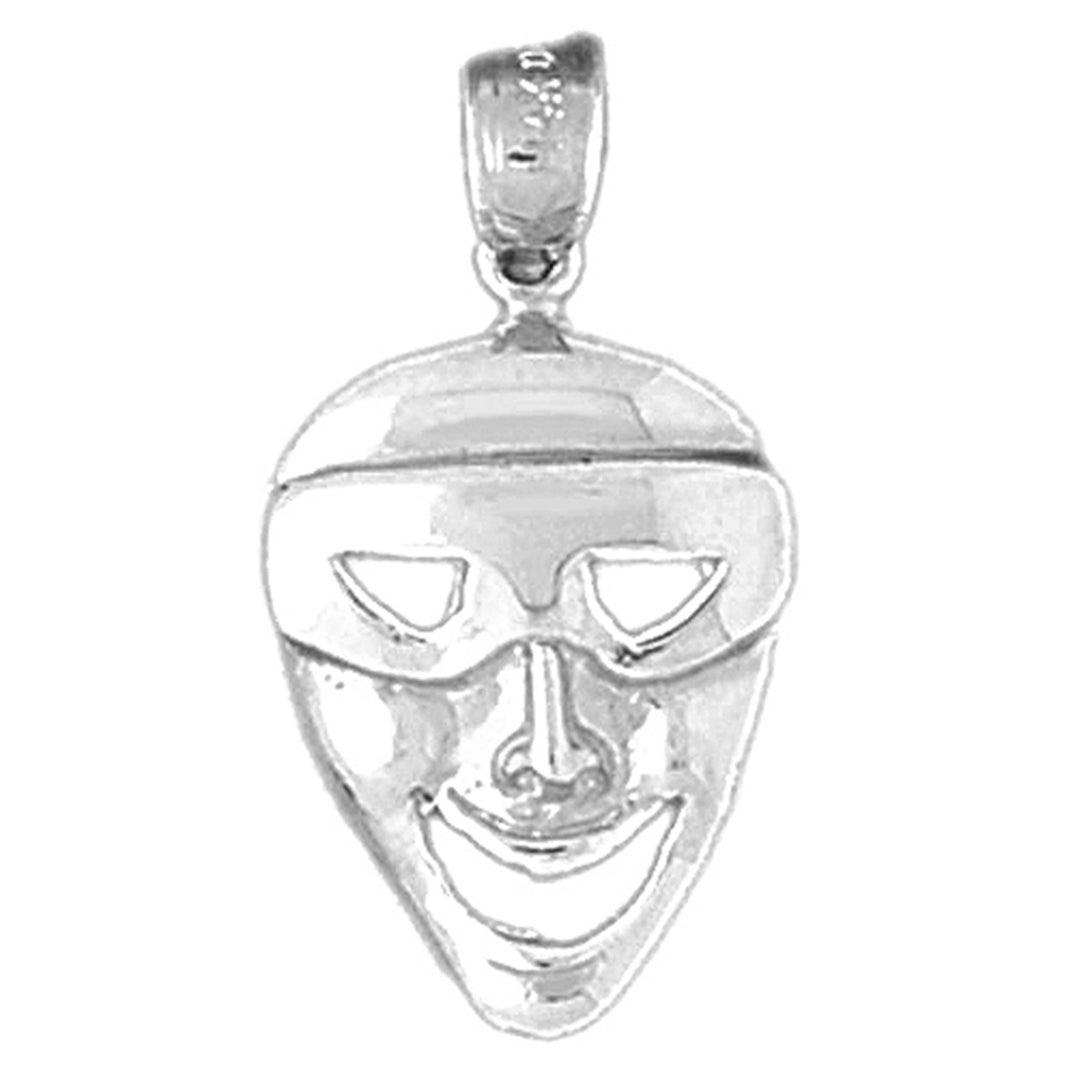 Sterling Silver Drama Mask, Laugh Now Pendant