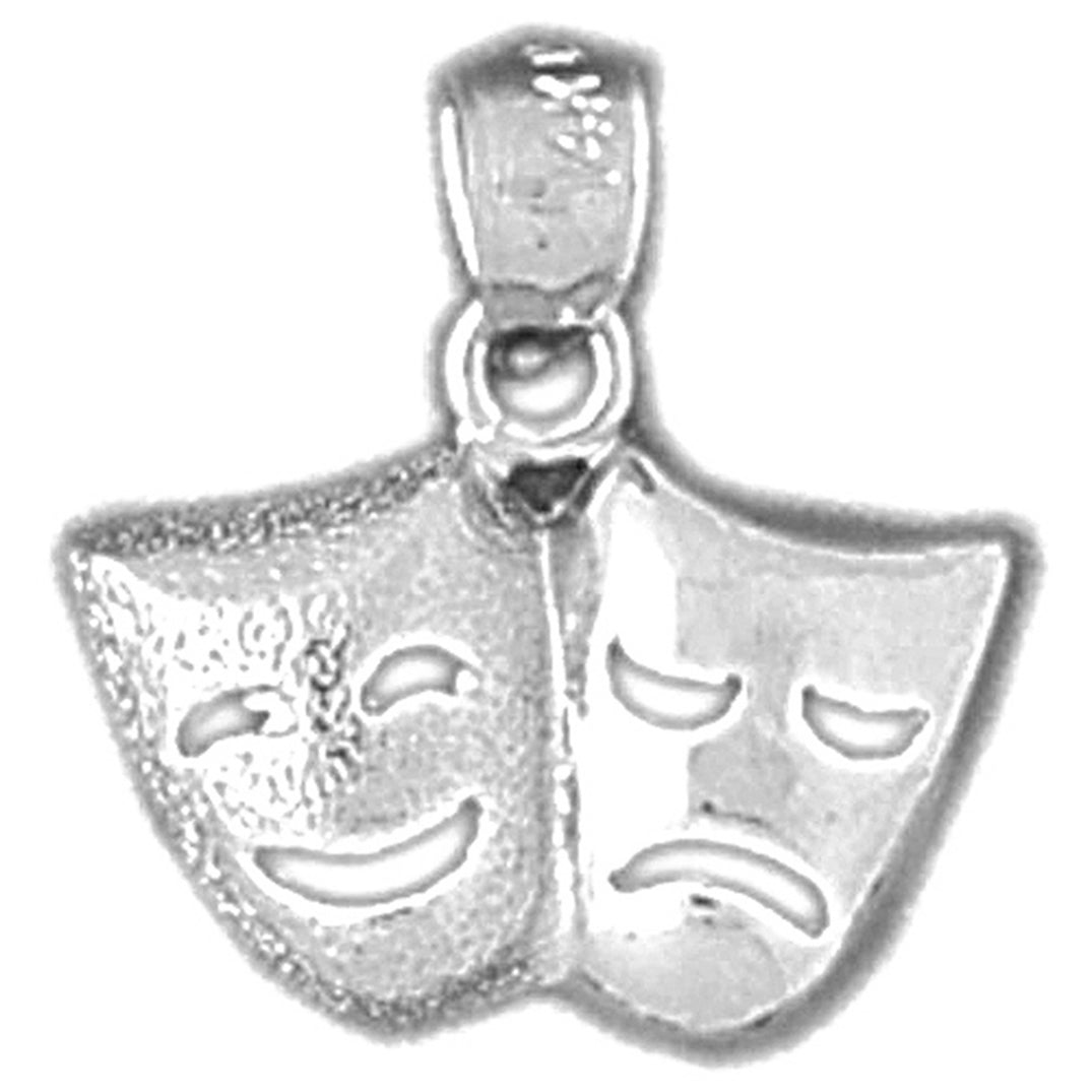 Sterling Silver Drama Mask, Laugh Now, Cry Later Pendant