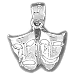 Sterling Silver Drama Mask, Laugh Now, Cry Later Pendant