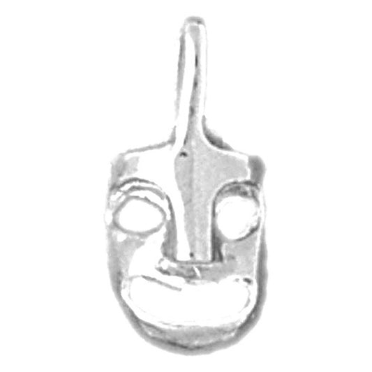 Sterling Silver Drama Mask, Laugh Now Pendant