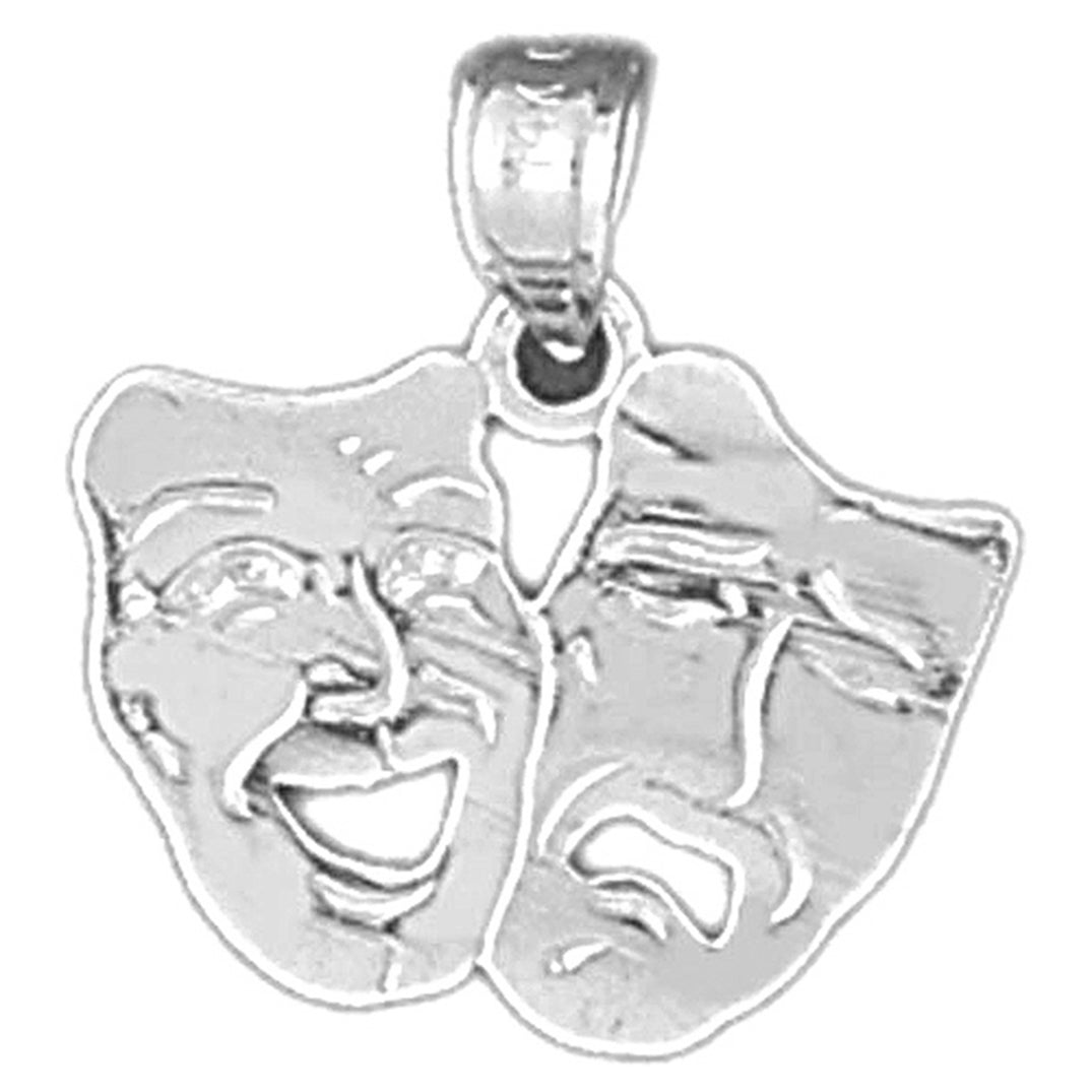 Sterling Silver Drama Mask, Laugh Now, Cry Later Pendant