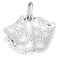 Sterling Silver Drama Mask, Laugh Now, Cry Later Pendant