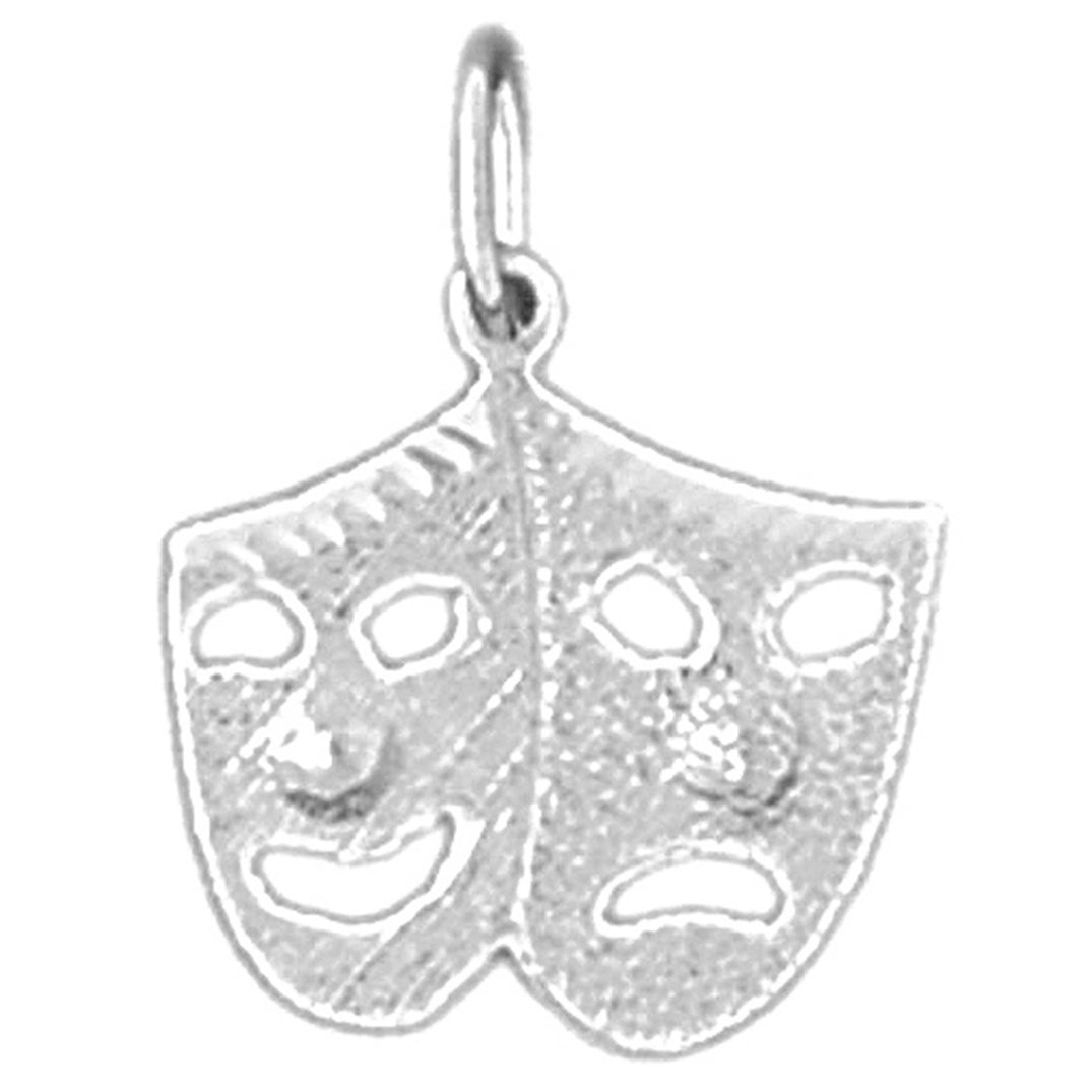 Sterling Silver Drama Mask, Laugh Now, Cry Later Pendant