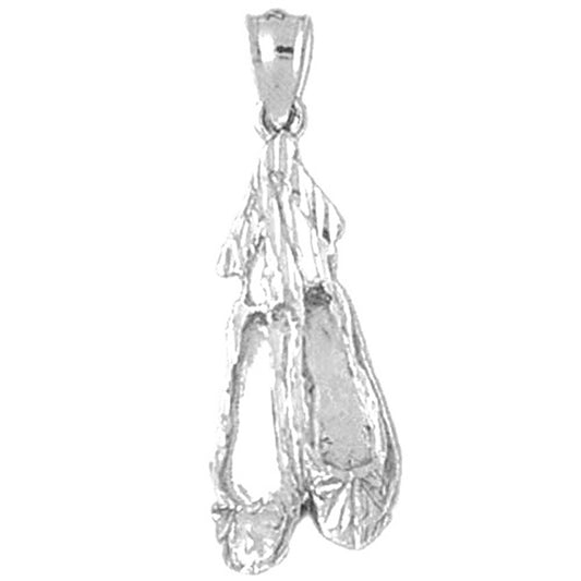 Sterling Silver Ballerina Shoe Pendant