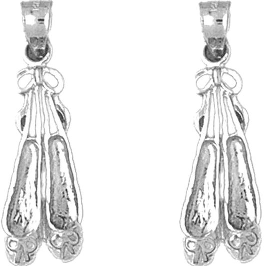 Sterling Silver 31mm Ballerina Shoe Earrings
