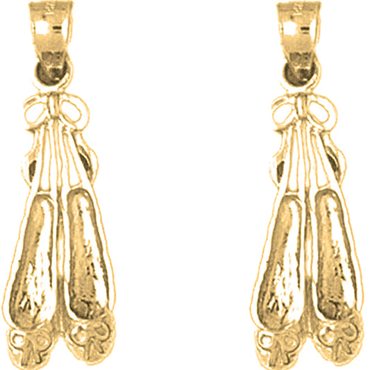Yellow Gold-plated Silver 31mm Ballerina Shoe Earrings