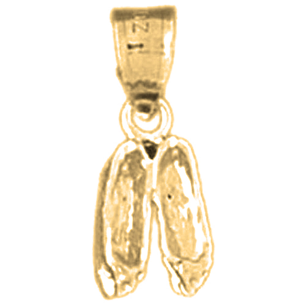 Yellow Gold-plated Silver Dance Shoes Pendant
