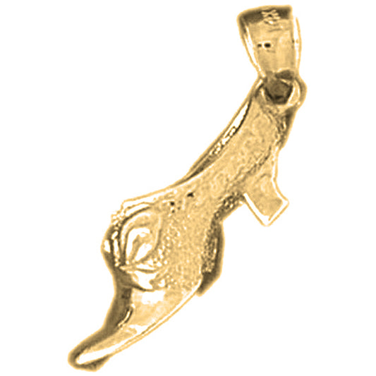 10K, 14K or 18K Gold 3D High Heel Shoe Pendant
