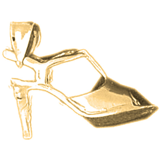 10K, 14K or 18K Gold 3D High Heel Shoe Pendant