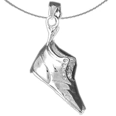 Sterling Silver 3D Boot Pendant (Rhodium or Yellow Gold-plated)