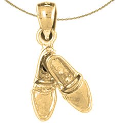 Sterling Silver Shoes Pendant (Rhodium or Yellow Gold-plated)