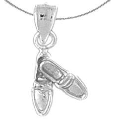 Sterling Silver Shoes Pendant (Rhodium or Yellow Gold-plated)
