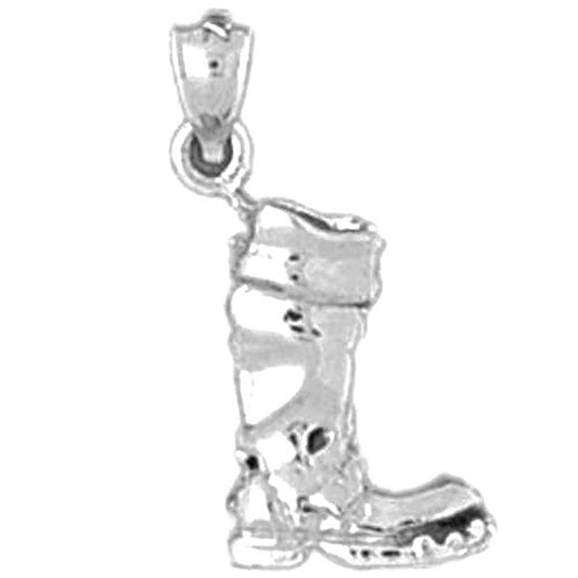 Sterling Silver 3D Boot Pendant