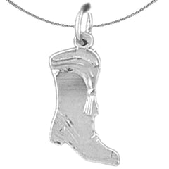 Sterling Silver Boot Pendant (Rhodium or Yellow Gold-plated)