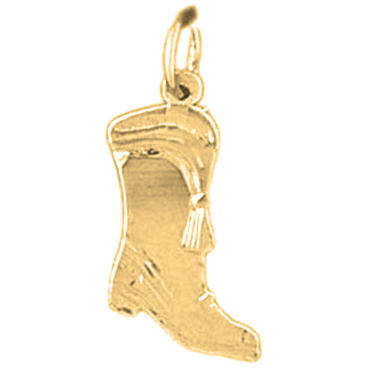 Yellow Gold-plated Silver Boot Pendant