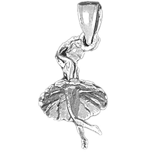 Sterling Silver 3D Ballerina Pendant