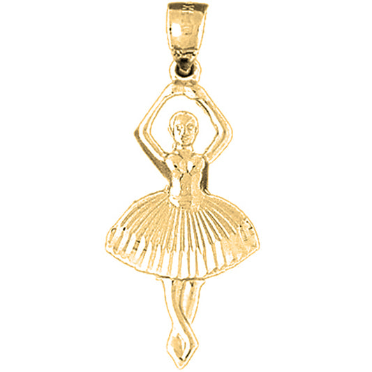 Yellow Gold-plated Silver Ballerina Pendant