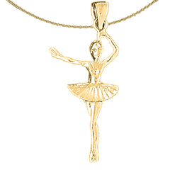 Colgante de bailarina de plata de ley (bañado en rodio o oro amarillo)