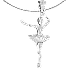 Ballerina-Anhänger aus Sterlingsilber (rhodiniert oder gelbgoldbeschichtet)
