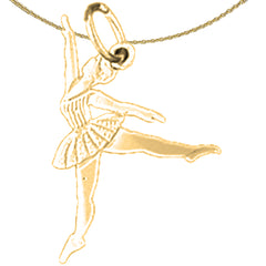 Colgante de bailarina de plata de ley (bañado en rodio o oro amarillo)