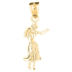 Yellow Gold-plated Silver 3D Dancer Pendant