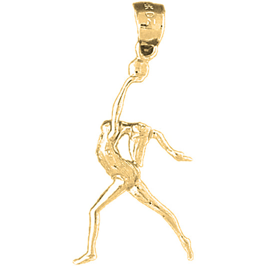 Yellow Gold-plated Silver Gymnastic Dancer Pendant