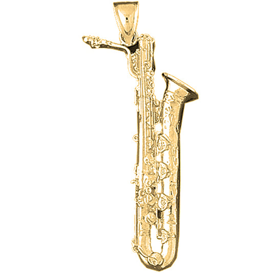 10K, 14K or 18K Gold Saxophone Pendant
