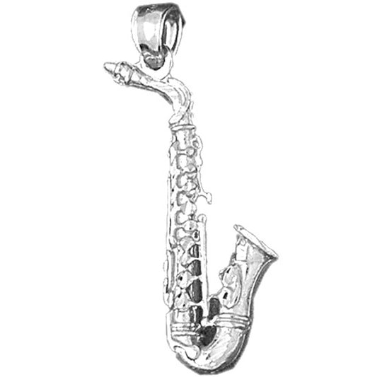 Sterling Silver 3D Saxophone Pendant