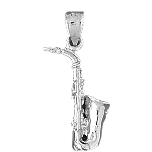 Sterling Silver 3D Saxophone Pendant