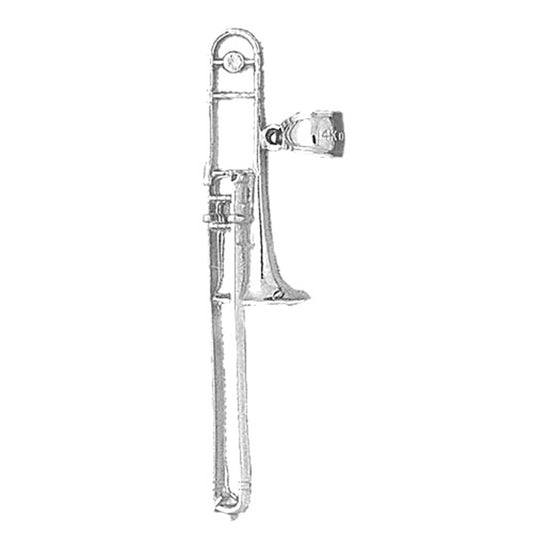 Sterling Silver Trombone Pendant