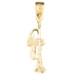 Yellow Gold-plated Silver Trumpet Pendant