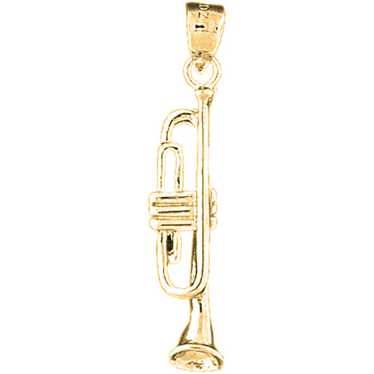 Yellow Gold-plated Silver Trumpet Pendant