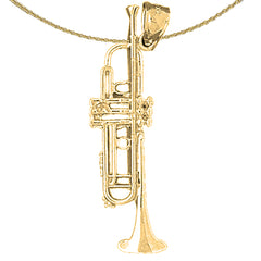 Colgante de trompeta de plata de ley (bañado en rodio o oro amarillo)