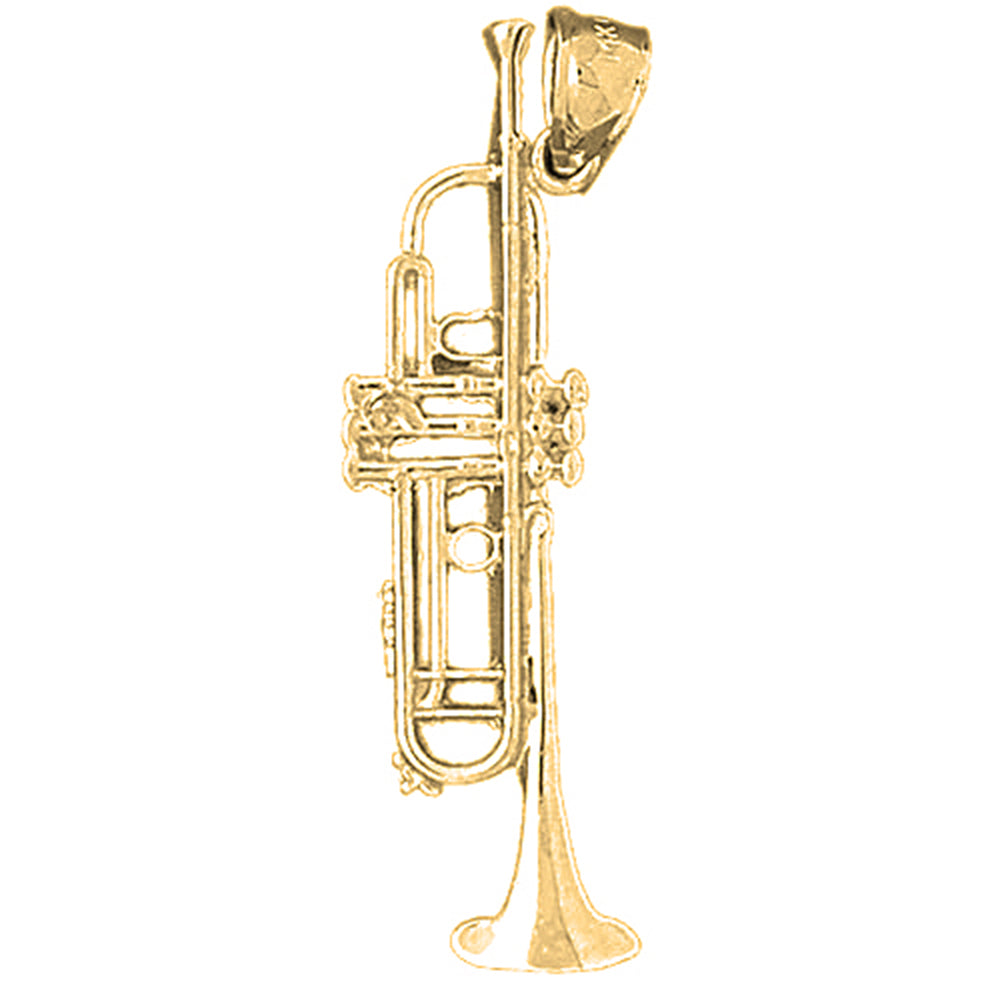 Yellow Gold-plated Silver Trumpet Pendant