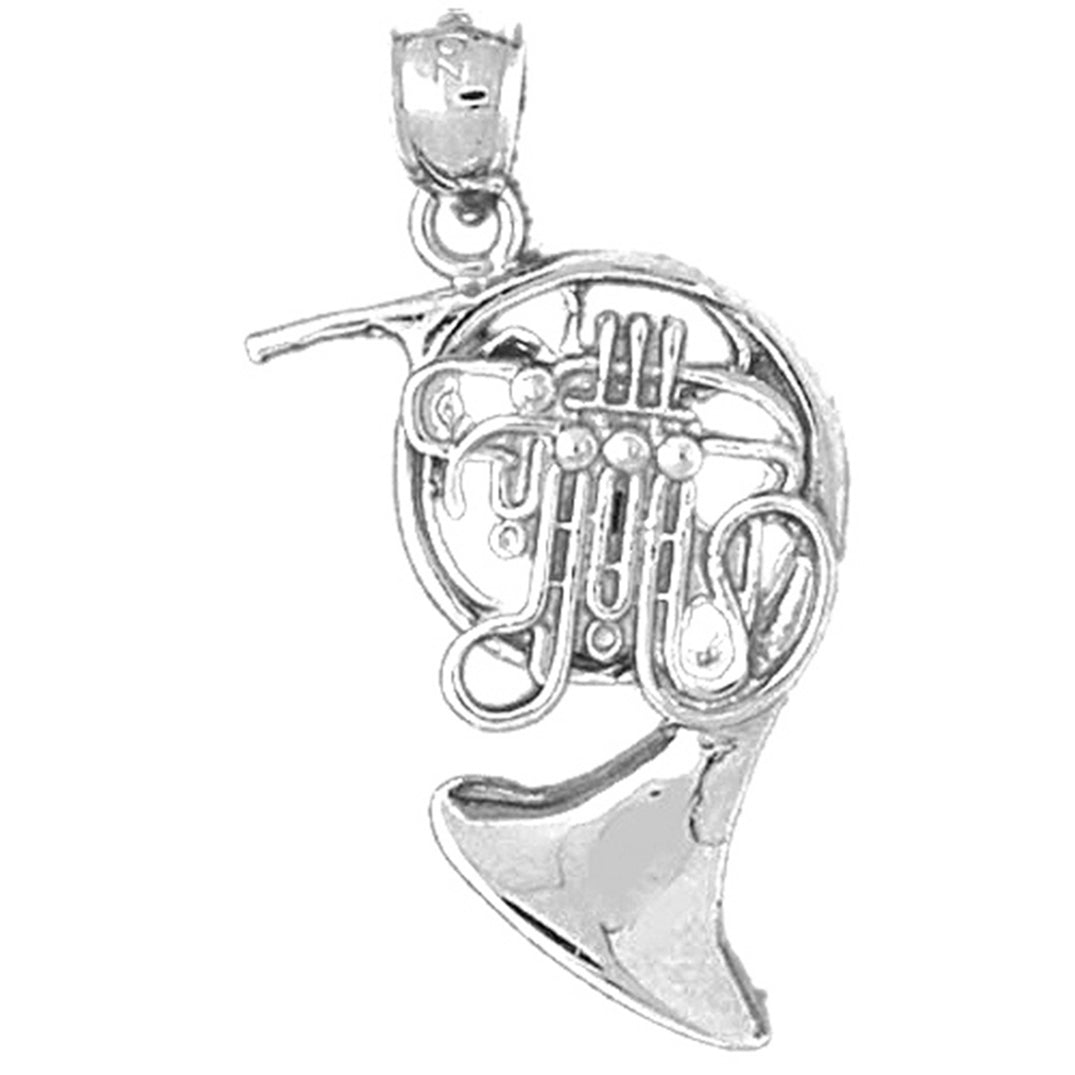 Sterling Silver French Horn Pendant