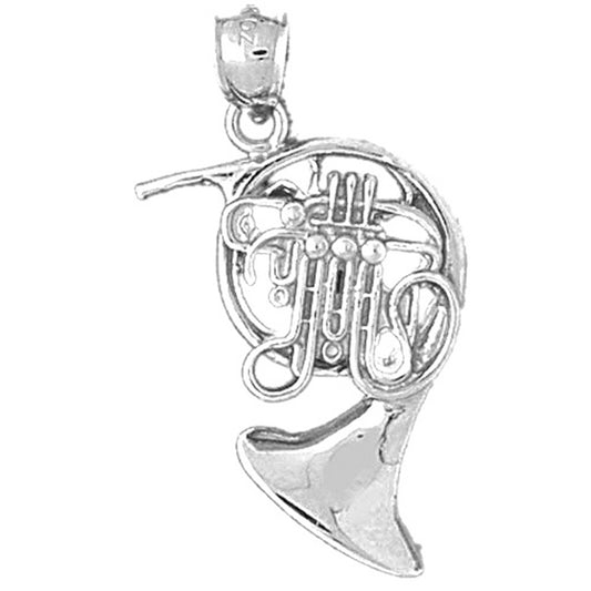 Sterling Silver French Horn Pendant