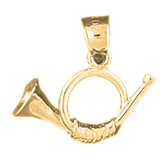 Yellow Gold-plated Silver 3D Horn Pendant