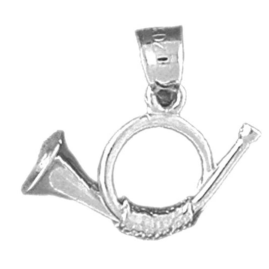 Sterling Silver 3D Horn Pendant