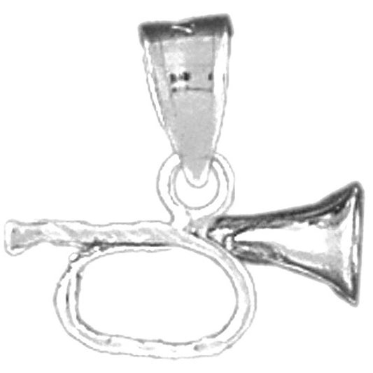 Sterling Silver 3D Horn Pendant