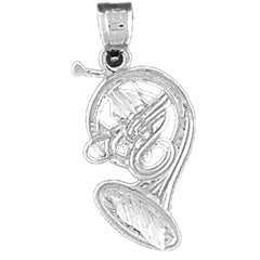 Sterling Silver French Horn Pendant