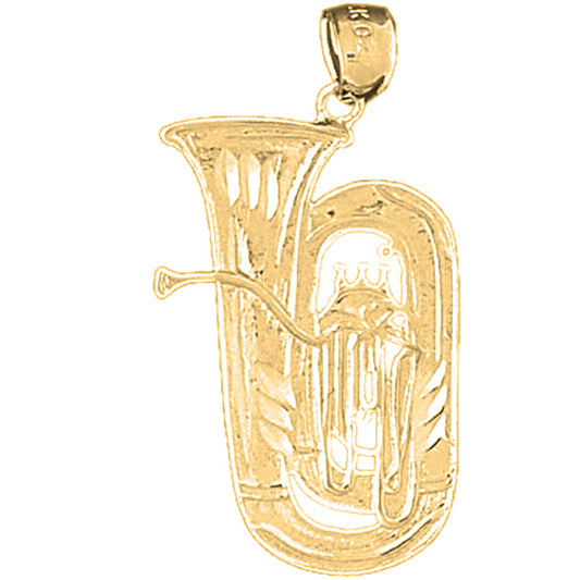 Yellow Gold-plated Silver Tuba Pendant