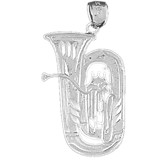 Sterling Silver Tuba Pendant