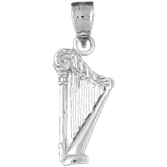 Sterling Silver Harp Pendant
