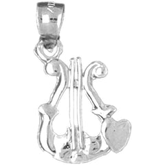 Sterling Silver Harp Pendant