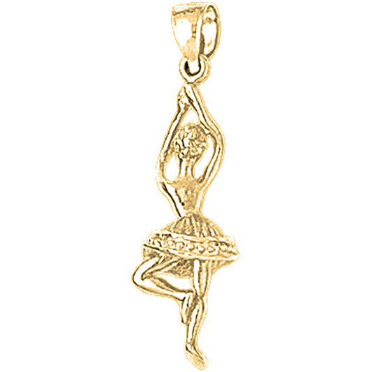 Yellow Gold-plated Silver Two Tone Ballerina Pendant