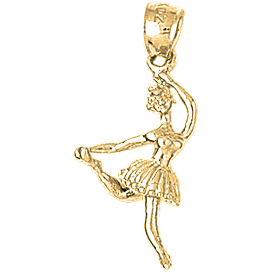 Yellow Gold-plated Silver Two Tone Ballerina Pendant