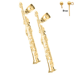 14K or 18K Gold Clarinet Earrings