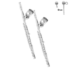 14K or 18K Gold Flute Earrings